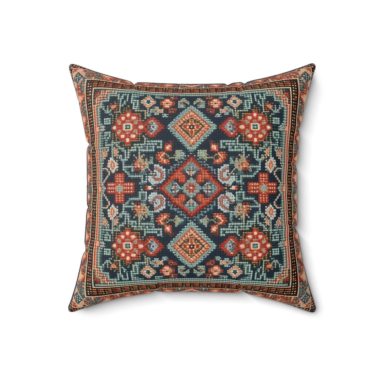 The Art of Palestinian Embroidery Spun Polyester Square Pillow