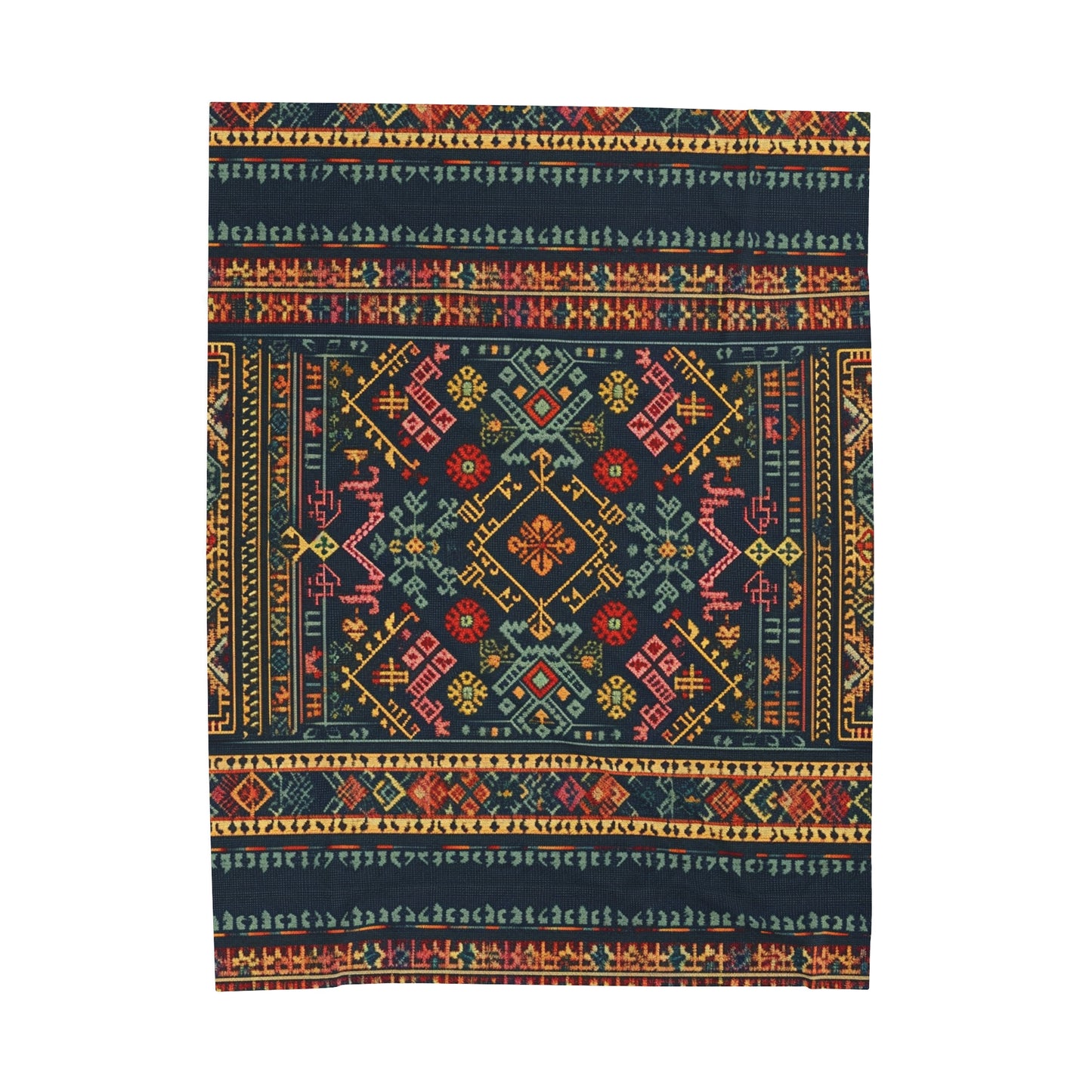 Traditional Palestinian Embroidery Velveteen Plush Blanket