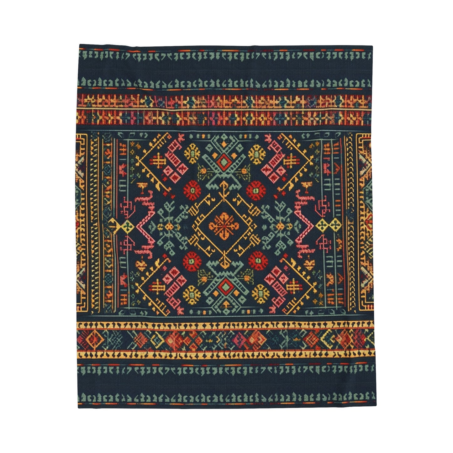 Traditional Palestinian Embroidery Velveteen Plush Blanket