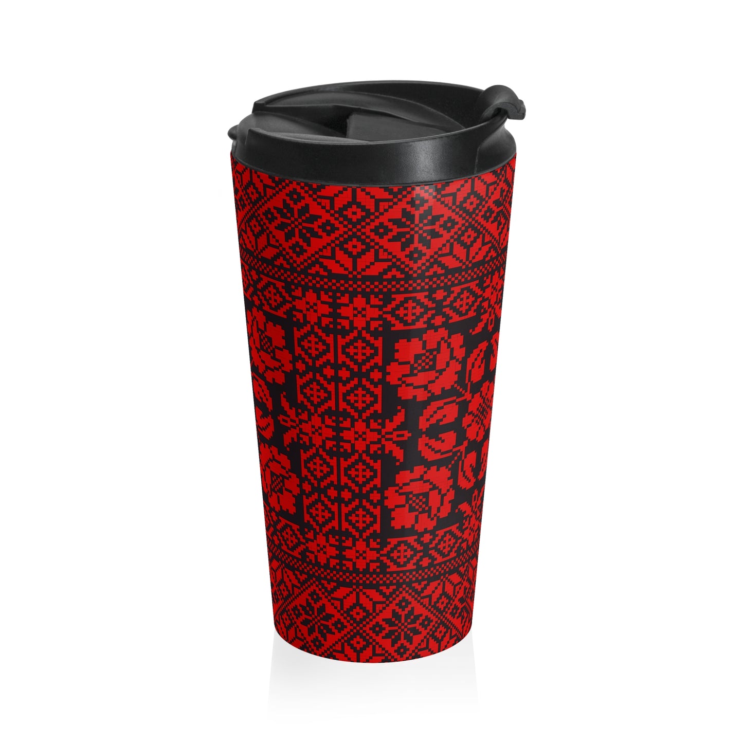 Palestinian Tatreez Embroidery Stainless Steel Travel Mug