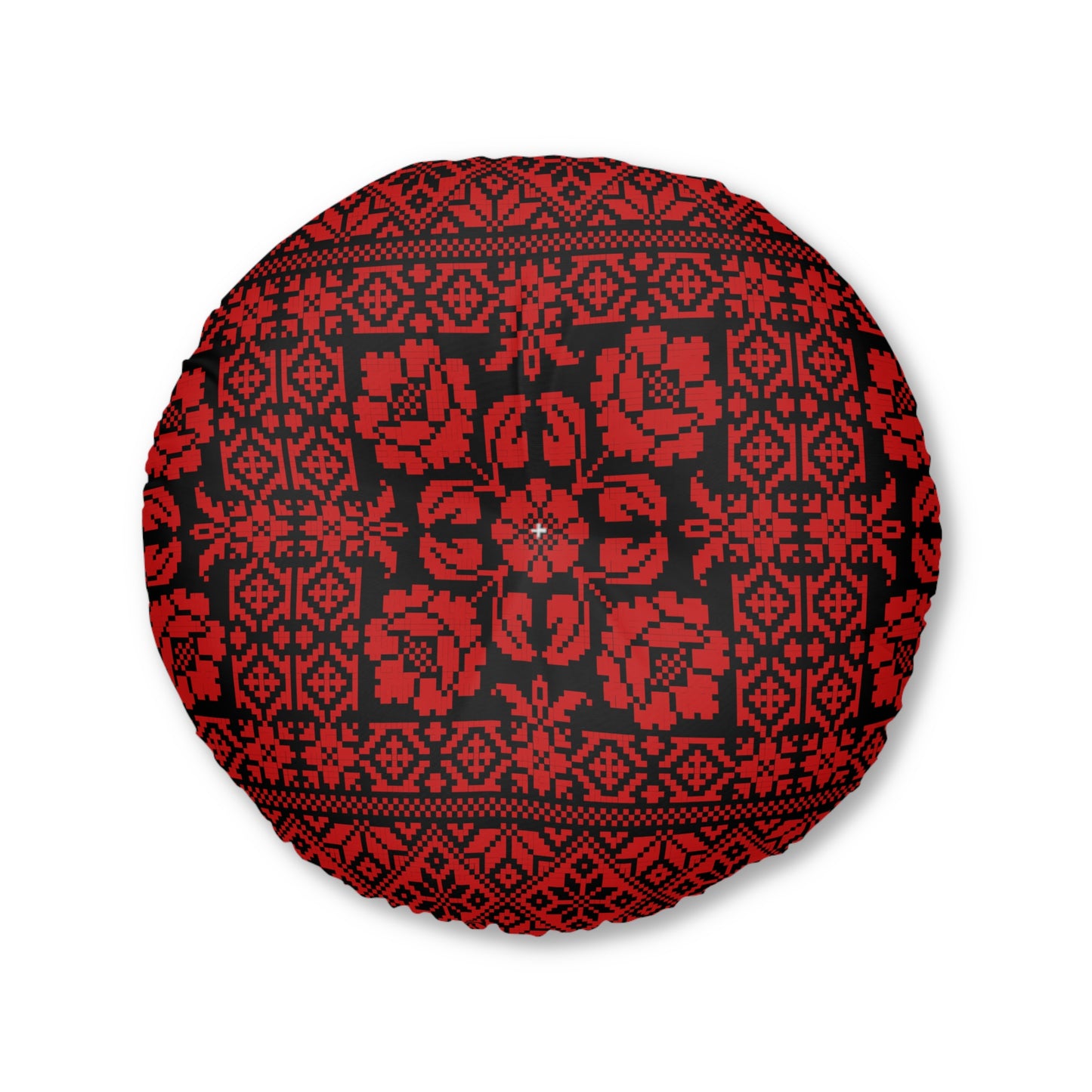 Palestinian Embroidery Tufted Floor Pillow, Round