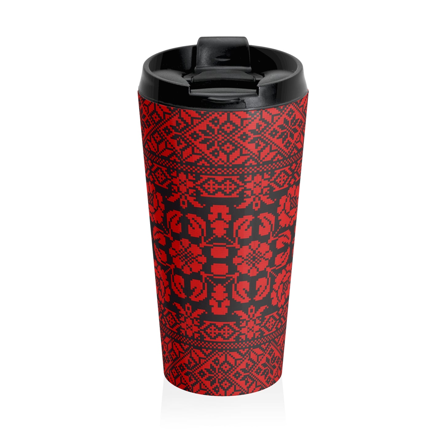 Palestinian Tatreez Embroidery Stainless Steel Travel Mug