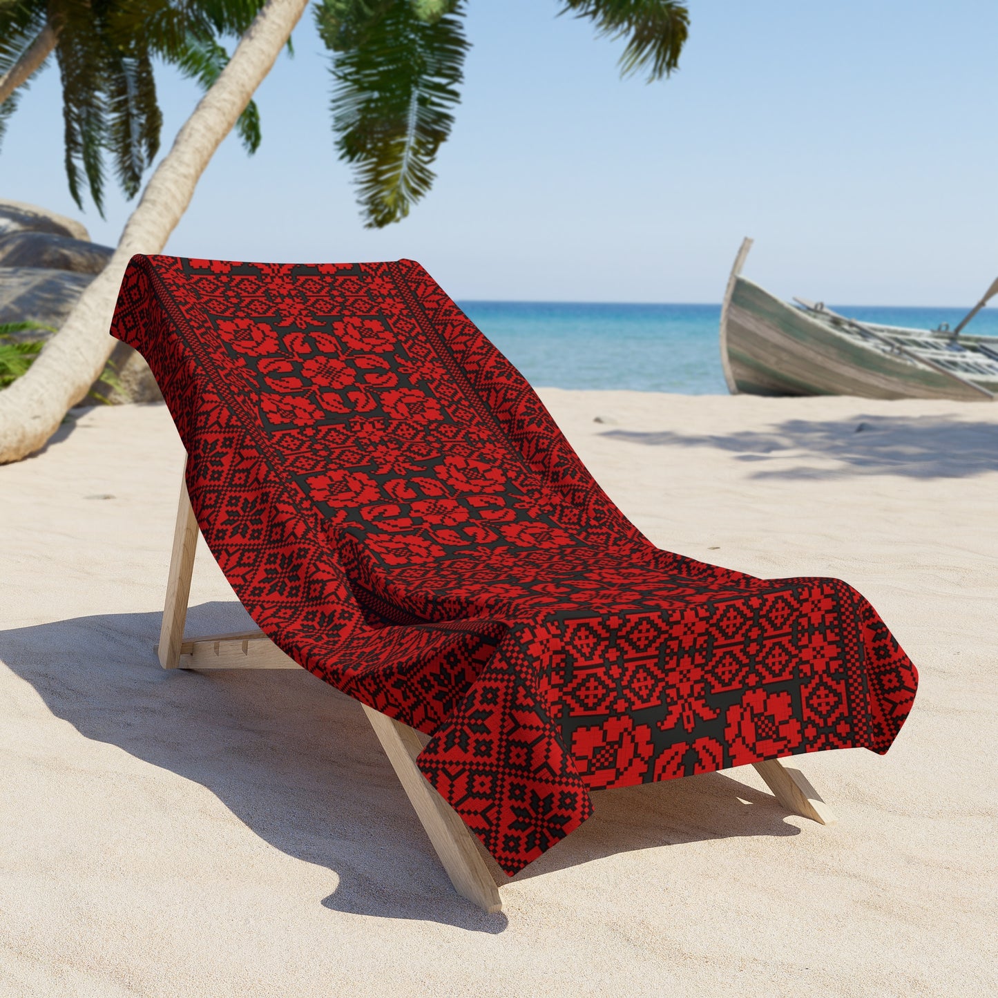 Embroidery Tatreez Beach Towel