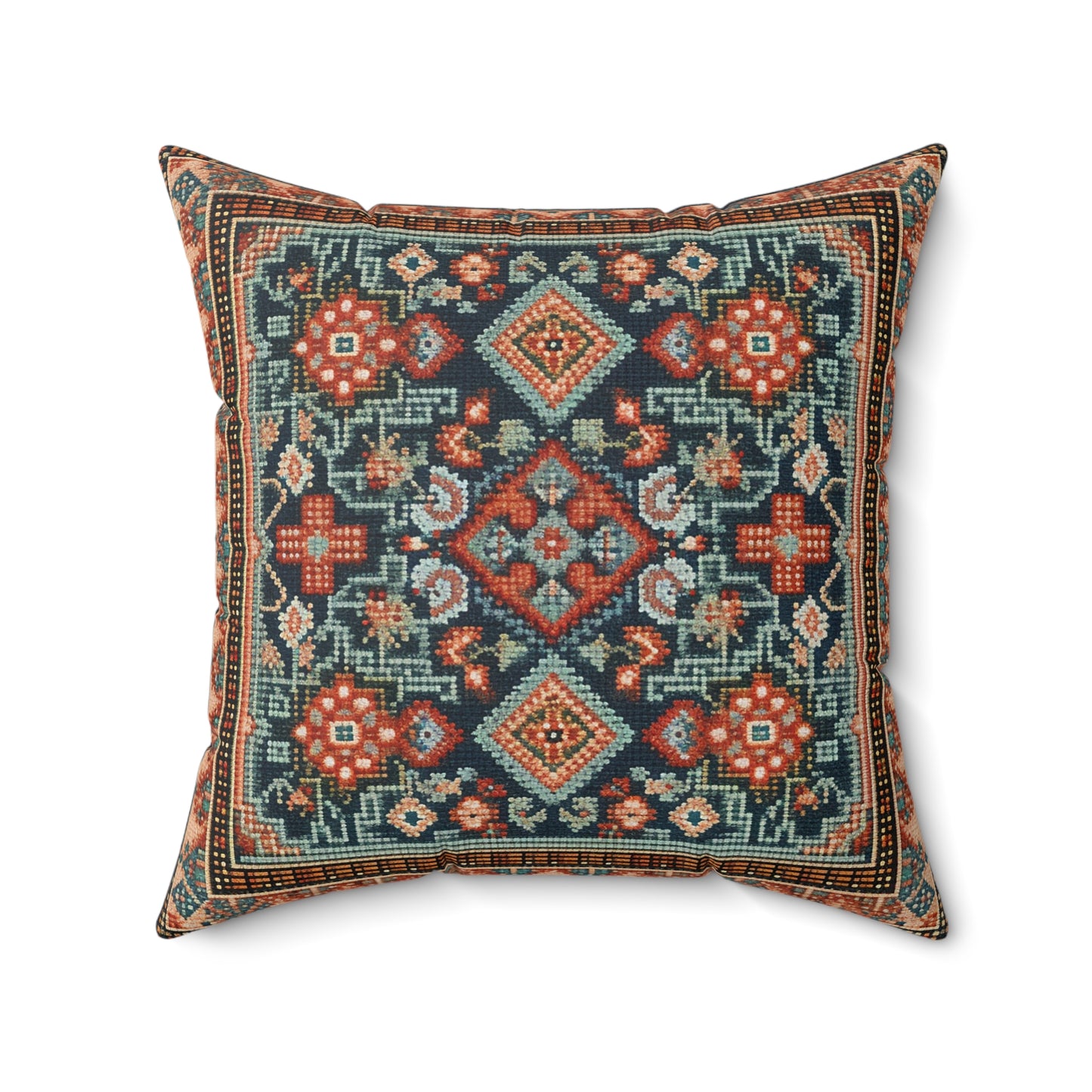 The Art of Palestinian Embroidery Spun Polyester Square Pillow