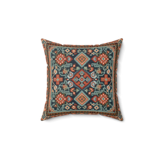 The Art of Palestinian Embroidery Spun Polyester Square Pillow