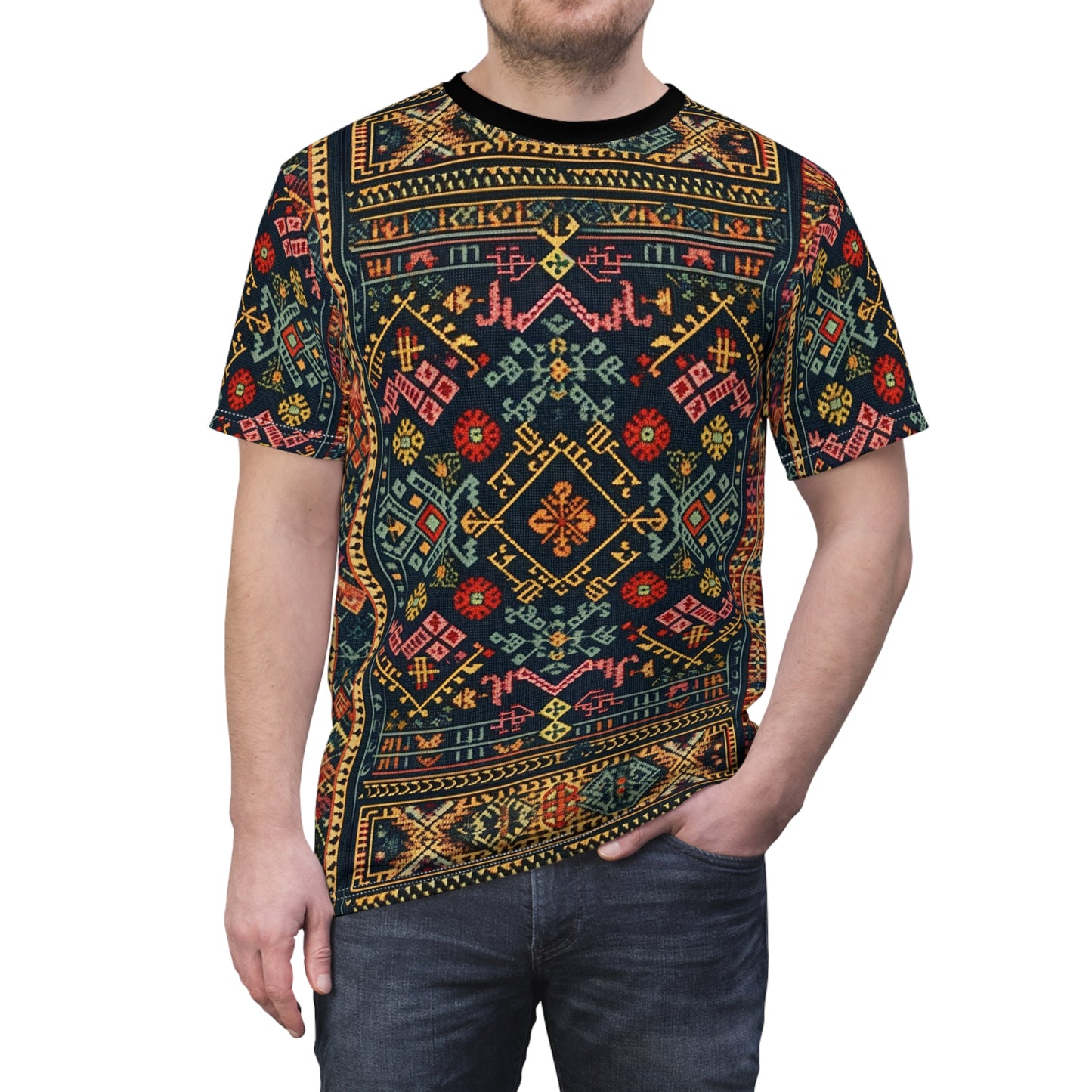 Palestinian Embroidery Unisex Cut & Sew Tee (AOP)