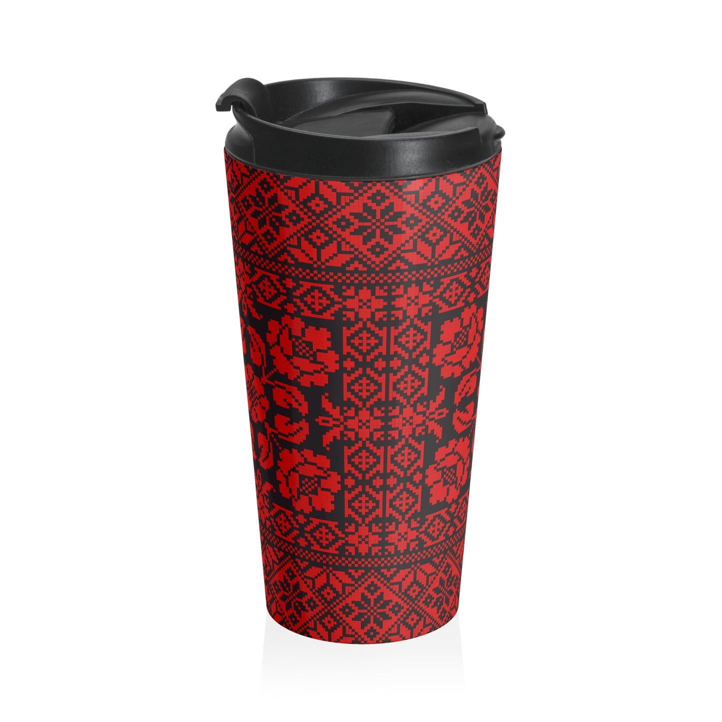 Palestinian Tatreez Embroidery Stainless Steel Travel Mug