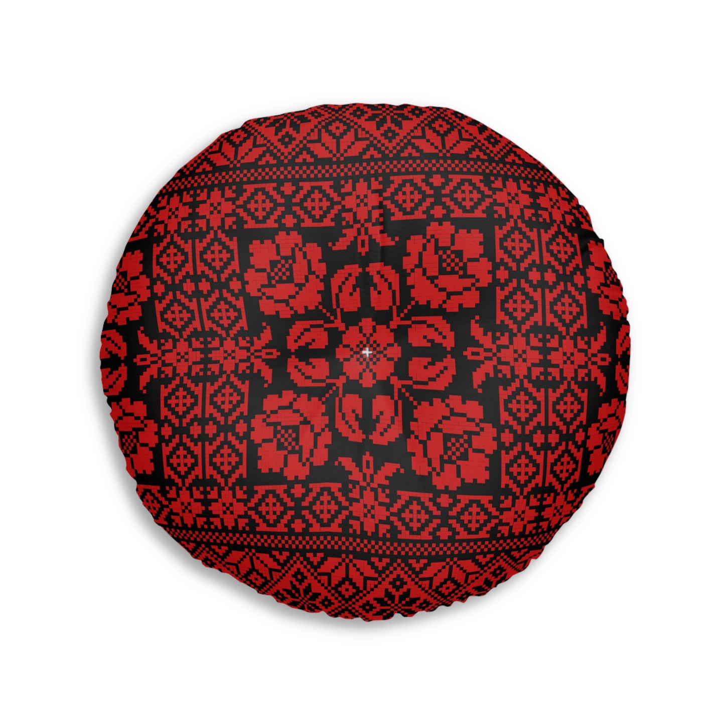 Palestinian Embroidery Tufted Floor Pillow, Round