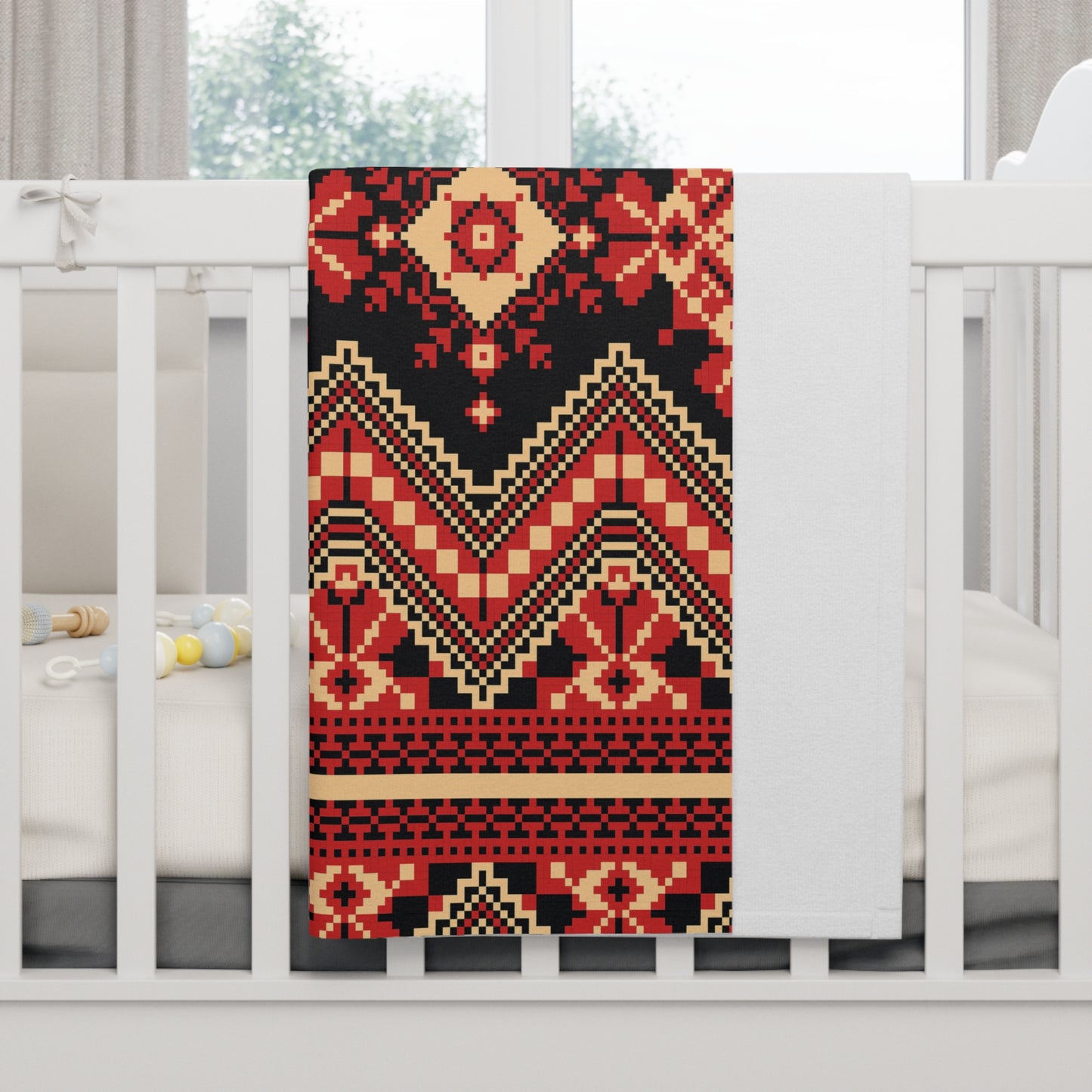 Embroidery Tatreez Soft Fleece Baby Blanket