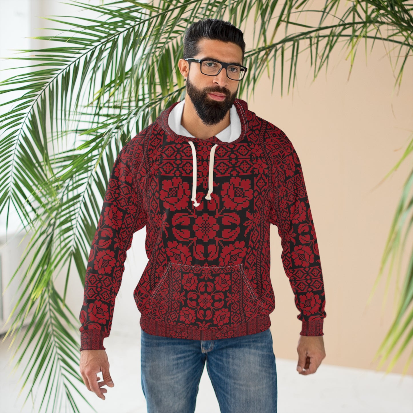 Embroidered Stories of Palestine Unisex Pullover Hoodie (AOP)