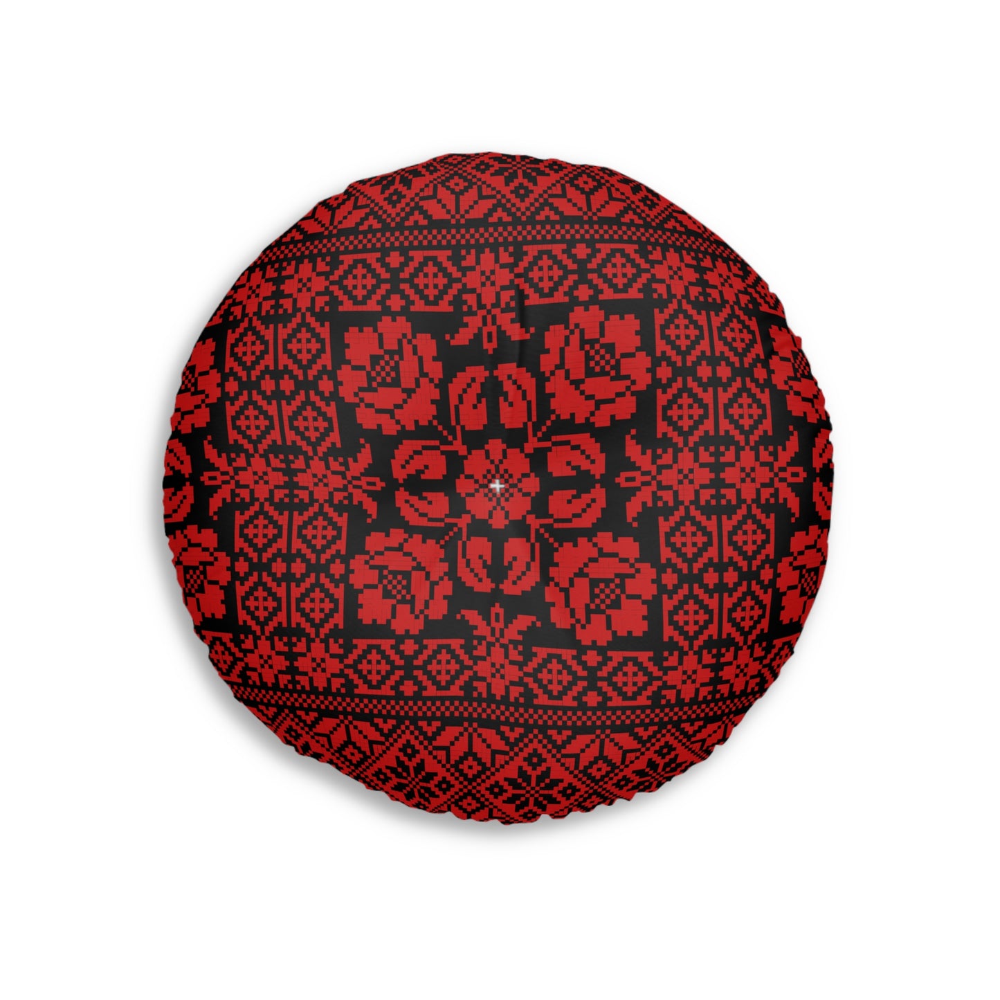 Palestinian Embroidery Tufted Floor Pillow, Round