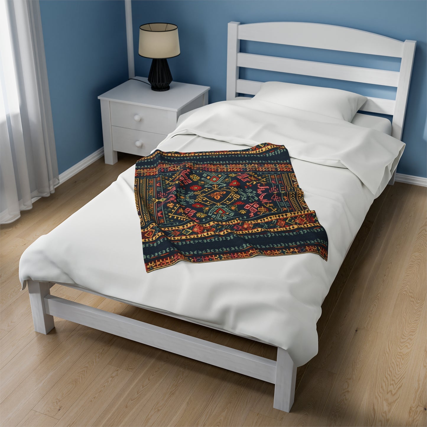 Traditional Palestinian Embroidery Velveteen Plush Blanket